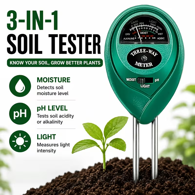 Plant Parent Tools - 3-in-1 Soil Tester (Moisture, PH, and